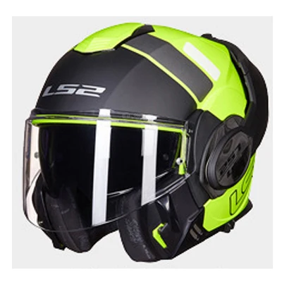 Yellow black LS2 FF399 флип-ап мотоциклетный шлем анти-туман полное лицо мотоциклетный шлем Dot Ece одобренный двойные очки солнцезащитный козырек шлем - Цвет: Yellow black