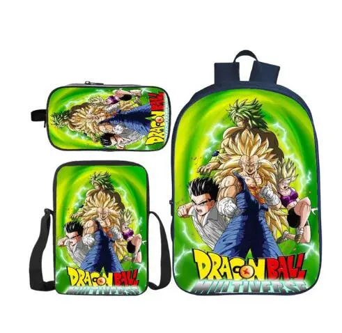 Горячая 3D печать Dragon Ball супер 3 шт./компл. Детский рюкзак через плечо детские школьные сумки Bookbag для мальчиков и девочек