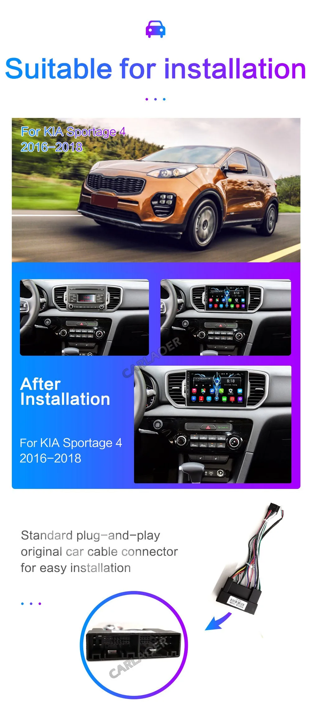 2G+ 32G Android 8,1 DSP автомобильный Радио мультимедийный плеер gps навигатор для KIA Sportage 4 аудио 4G+ wifi 2Din без dvd