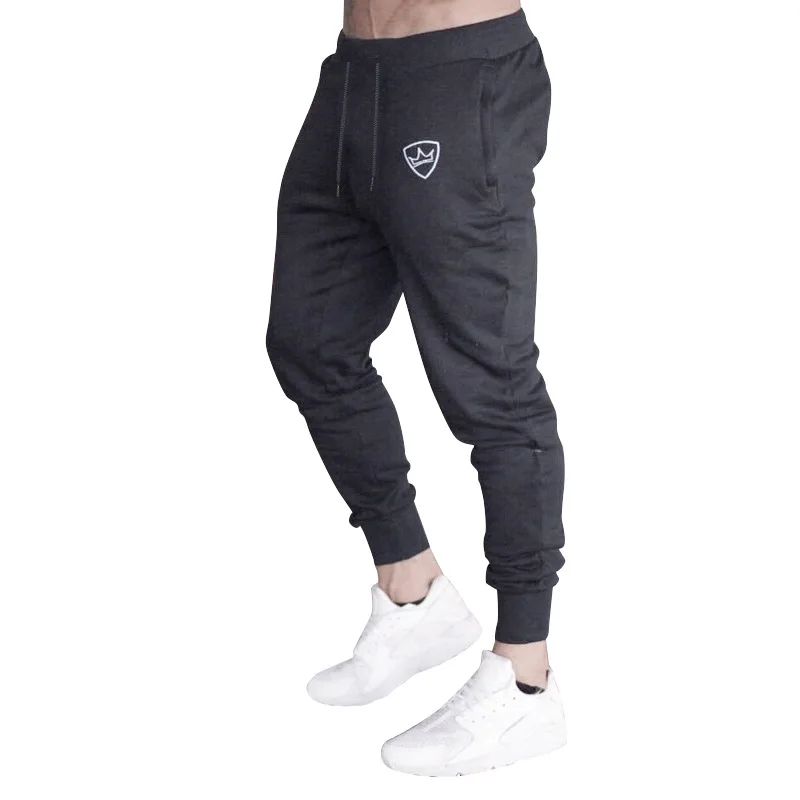 Европейский Повседневный сплошной цвет шнурок мешок открытие дизайн Slim Fit Корона Знак брюки - Цвет: Dark grey