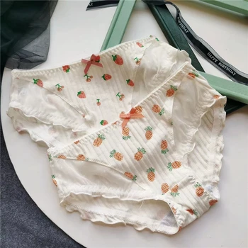 

Woman New Cotton Panties Cute Printing Comfortable Low-waist Briefs Ladies Antibacterial Traceless Comfortable Girl panties
