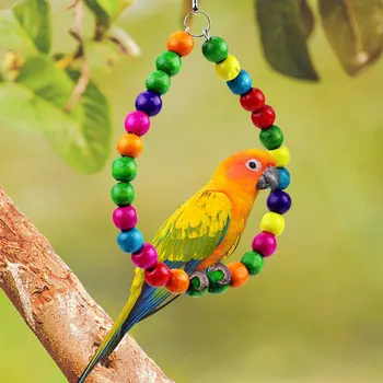 

Parrot Toy Bird Cage Hammock Bell Swing Ladder Perch Chewing Swing Hanging Toys Pet Accessories for Parakeets Cockatiels