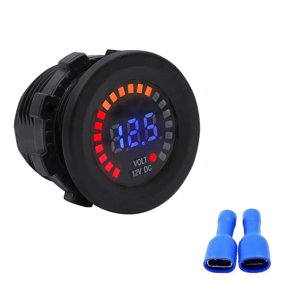 

Cs-489A1 Car Motorcycle Yacht Marine Color Screen Voltmeter Led Digital Display Voltmeter Black Casing