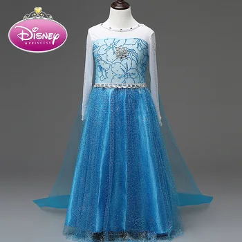 

Disney Elsa Princess Girls Dress Kids Dresses for Girls Christmas Dress Up Costume Party Frozen 2 Long Sleeve New Year Elegant