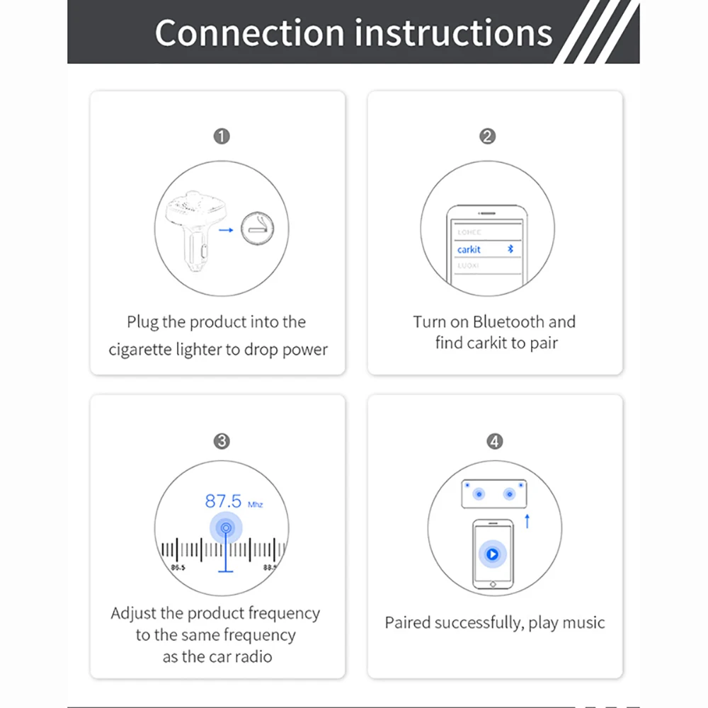 VicTsing Универсальный Bluetooth fm-передатчик 7 светодиодный беспроводной автомобильный адаптер радио передатчик USB-C с портом PD 3,0 для автомобиля