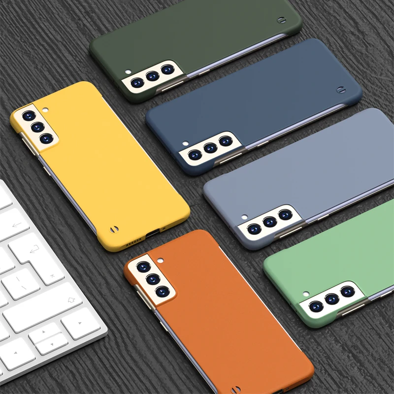 Rahmenlose, matte Hülle in Bonbonfarbe für Samsung Galaxy S22 S21 S20 Note20 Ultra S9 S10 Plus FE Slim Hard PC Stoßfest_voghion.com