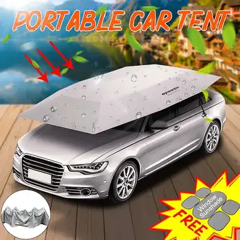 

Half Automatic Awning Tent Car Cover Outdoor Waterproof Folded Portable Car Canopy Cover Anti-UV Sun Shelter Car Roof Tent New