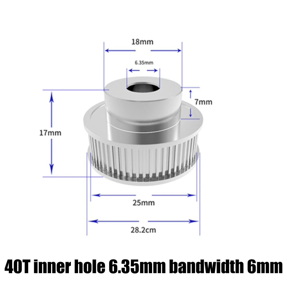 40T iner hole 6.35mm Gt2 зубчатый шкив 6 мм Полоса пропускания gt2 40 зуб 36 зубьев 30 зубьев Большой шкив 3d части принтера - Цвет: 40T iner hole 6.35mm