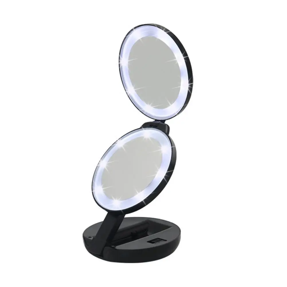 

LED Makeup Mirror Table Desktop Makeup Magnifying LED Mirror Vanity 3 Folding Adjustable Makeup Mirror With Led Light