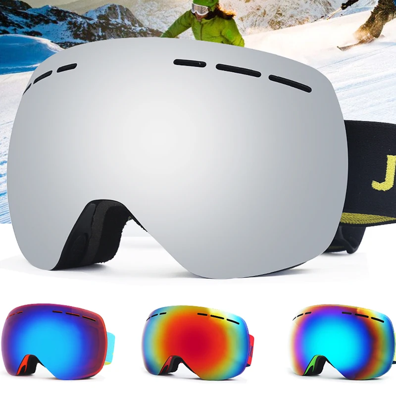 Jiepolly UV400 лыжные сноубордические очки сферические двухслойные линзы с большим