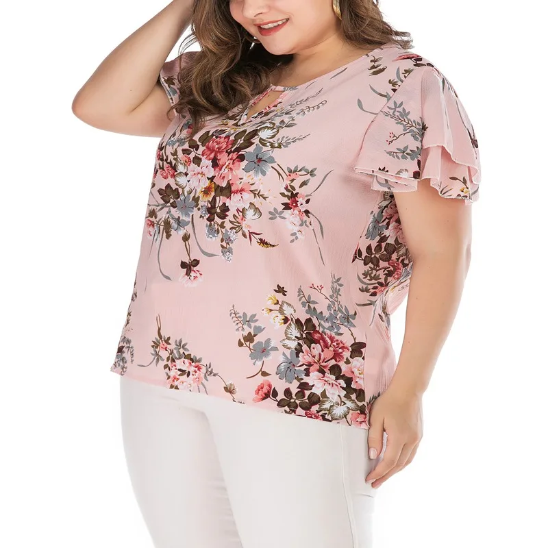 Летние Новые Большие размеры 5XL 6XL 7XL 8XL 9XL Топ Бюст 142 см рукав с принтом круглый вырез прямая модная женская футболка