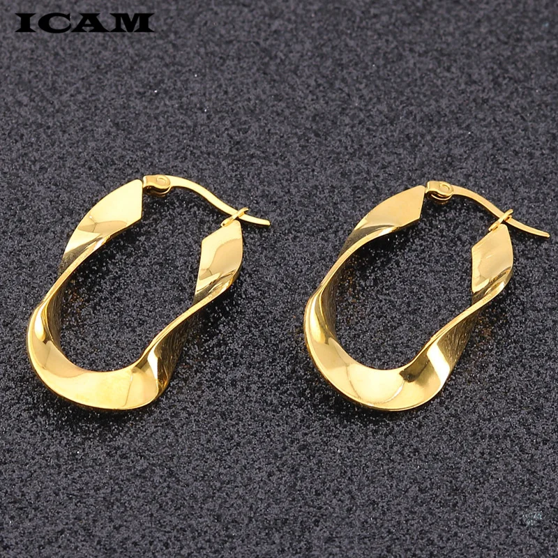 ICAM, новые серьги в стиле хип-хоп, серьги orecchini, большой соединитель в виде бамбука, серьги-кольца, хип-хоп тон, большие круглые обручи, 4 см