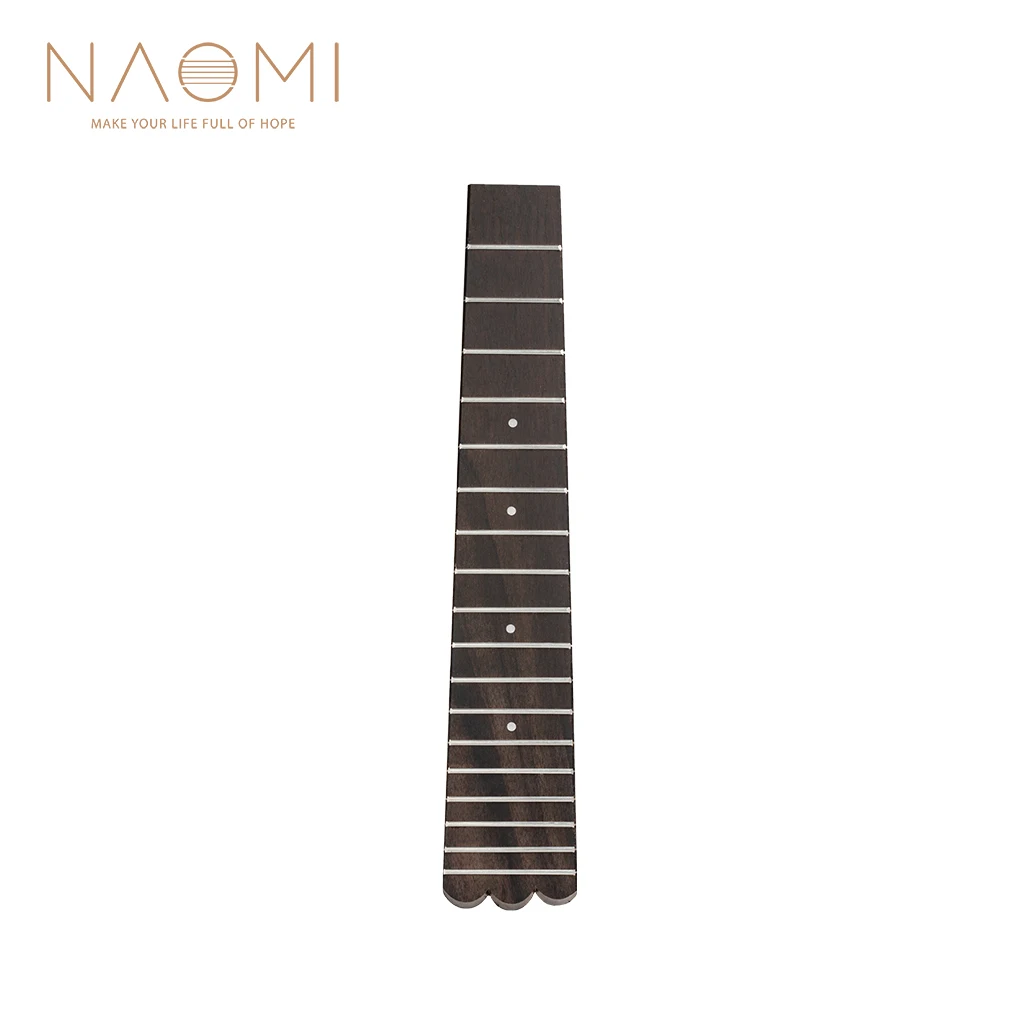 NAOMI 23 Inch Concert Rosewood Ukulele Fretboard 18 Frets W/ White Dots Inlay Ukulele Accessories Replacement naomi concert mahogany ukulele neck koa veener head for 23 inch classical ukulele wave shape head diy ukulele parts