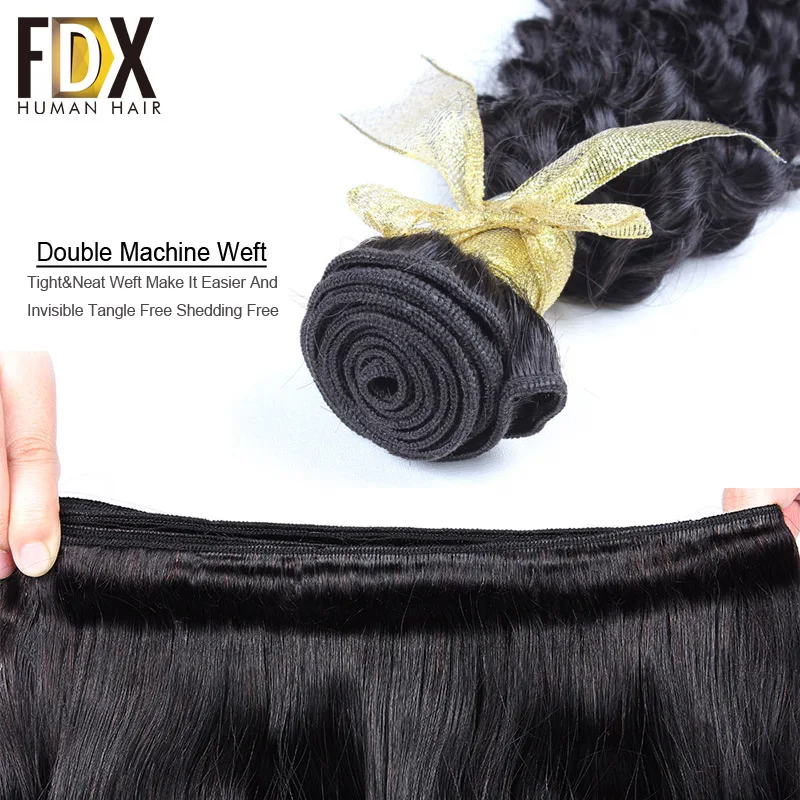 FDX бразильских волос глубокая волна 1/3/4 шт. человеческие волосы 28 30 дюймов Связки для волос натуральный черный цвет Наращивание волос Remy