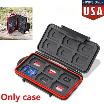

Professional Memory Card Storage Wallet Waterproof Anti-Shock Carrying Case 12SD+12TF Holder for Micro SD Card Protection Box