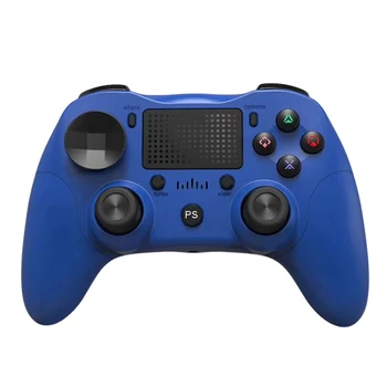 

Bluetooth Wireless Game Controller Build-in Six Axis Dual Vibration with Press Panel Gamepad for PS4/Android/PC(Blue)