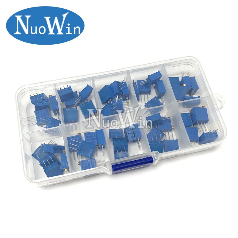 

50Pcs/Lot 3296W Multiturn Trimmer Potentiometer Kit High Precision 3296 Variable Resistor 500R 1K 2K 5K 10K 20K 50K 100K 200K 1M