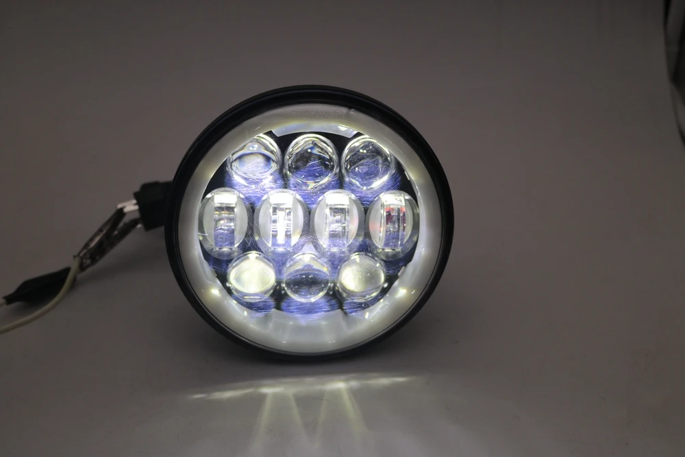 DOT 80 Вт RGB Halo 5,75 дюймов светодиодная мотоциклетная фара 5 3/4 ''налобный фонарь Bluetooth приложение удаленный музыкальный режим RGB фары ангельские глазки