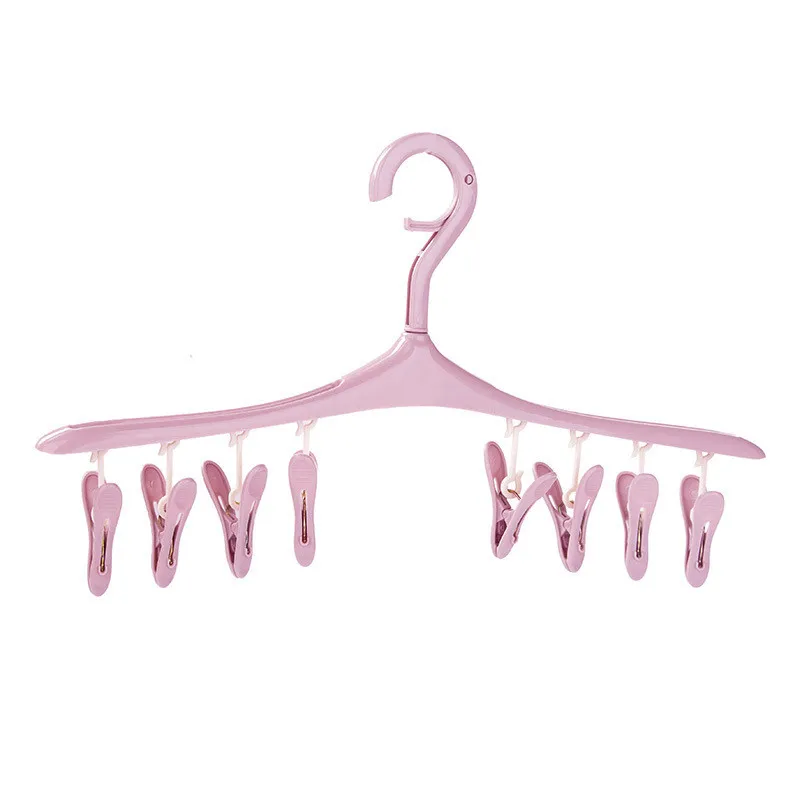 

Windproof buckle hanger multifunctional plastic candy-colored drying rack clothing socks drying rack 8 clips