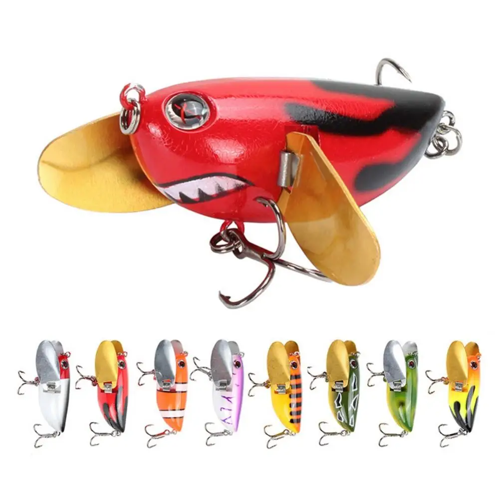 

Minnow Floating Topwater Fishing Lure Artificial Hard Bait 3D Eyes Plopper Soft Rotating Tail Fishing Tackle