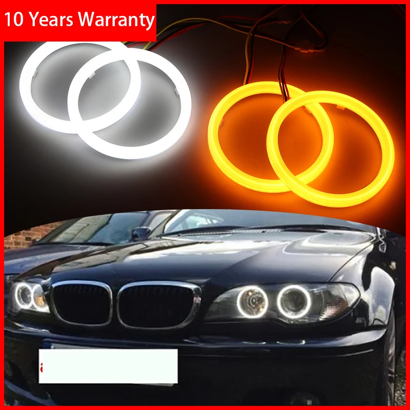 for BMW E46 2004 2005 2006 projector headlight Cotton Switchback LED Dual Color Angel Eye White Amber turn signal light | Автомобили и