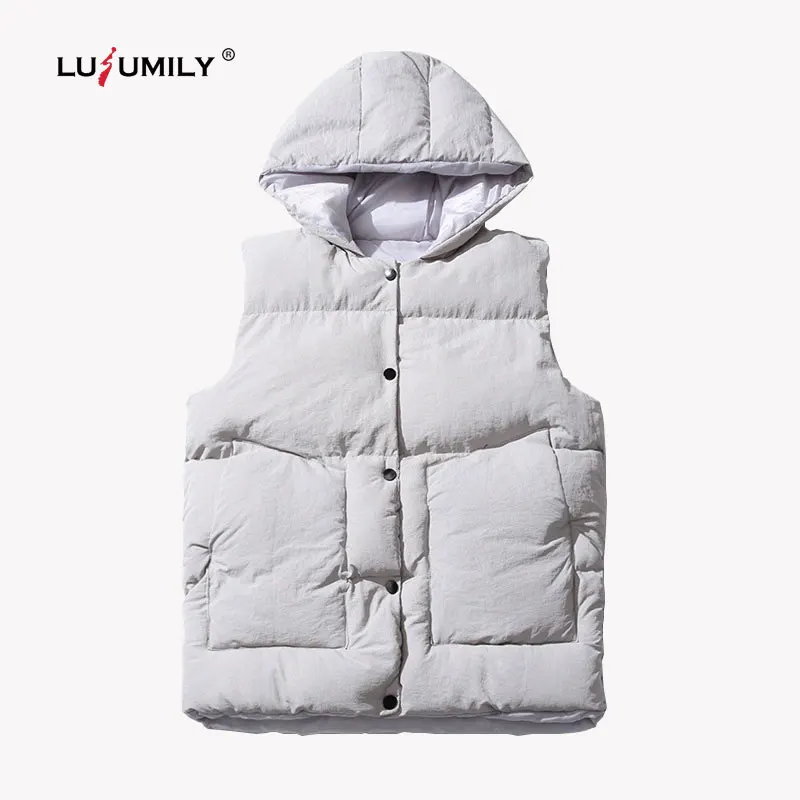

Lusumily 2019 New Thickening Warm Cotton Vest Women Winter Solid Casual Waistcoat Female Autumn Slim Coat Fit Sleeveless Jacket