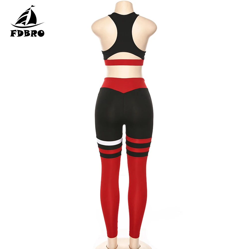 FDBRO женский спортивный костюм, набор для йоги, пэчворк, для бега, фитнеса, бега, футболка, леггинсы, спортивный костюм, спортивная одежда для спортзала, одежда для тренировок