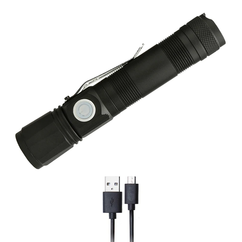 Litwod Z201301 Micro USB Rechargeable LED Flashlight Torch XML T6 Zoomable 5 Modes Aluminum Lanterna power by 18650 battery - Испускаемый цвет: Option E