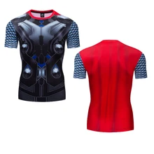 3d печать Фитнес компрессионная рубашка короткий рукав Мода Косплей Футболка мужская