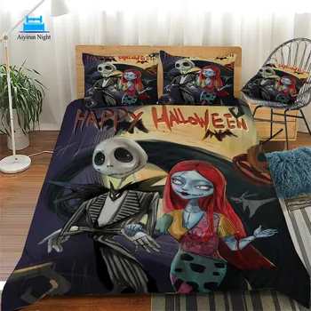 

3D The Nightmare Before Christmas Printed Bedding Set Cartoon Pattern Bed Linen Duvet Cover Twin Full Queen King Size