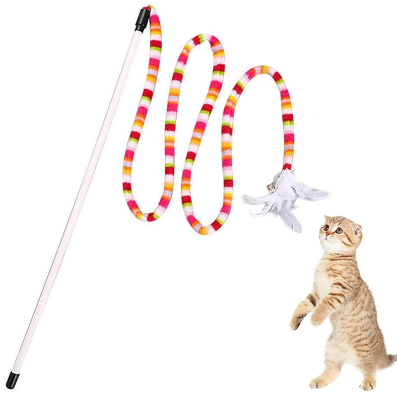 Котёнок Кот Игрушка Chaser Stick Радужный стример интерактивная игра забавные игрушки чат маленькие товары для домашних животных игрушка с кошачьей палкой товары для домашних животных