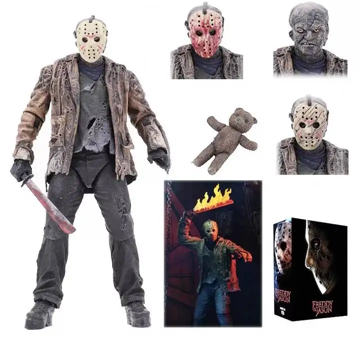 NECA оригинальная экшн фигурка Freddy Vs. Jason из ПВХ модель куклы 18 см|Игровые фигурки и