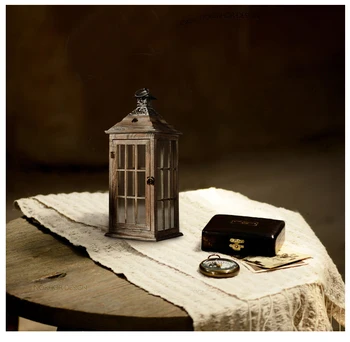 

Ordic American Candle Holder Vintage Creativity Candle Holder Wooden Glass Deco Mariage Table Et Salle Table Decoration WB50ZT