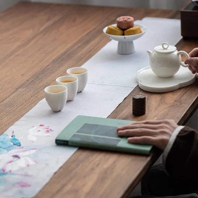 Suede Zen Teaasztal Tea Teat Kendő Téglalap Alakú Pamut Asztali Zászló Száraz Sör Tartozékok Teafüggöny Szertartás - Image 6