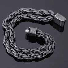 Черный Позолоченный двухслойный мужской браслет из нержавеющей стали браслет из тяжелого металла хипстерские ювелирные изделия из титановой стали