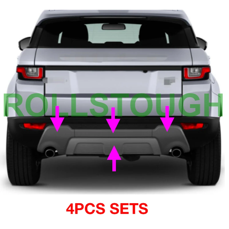 

Rear Bumper Trim Exhaust Tube Cover Kits for Range Rover Evoque Pure 2012-2018 Set of 4Pcs