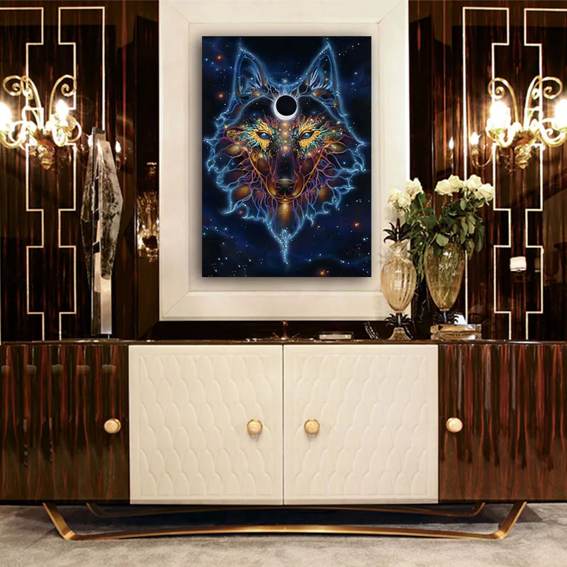 

DIY colorings pictures by numbers with wolf picture drawing painting by numbers framed Home
