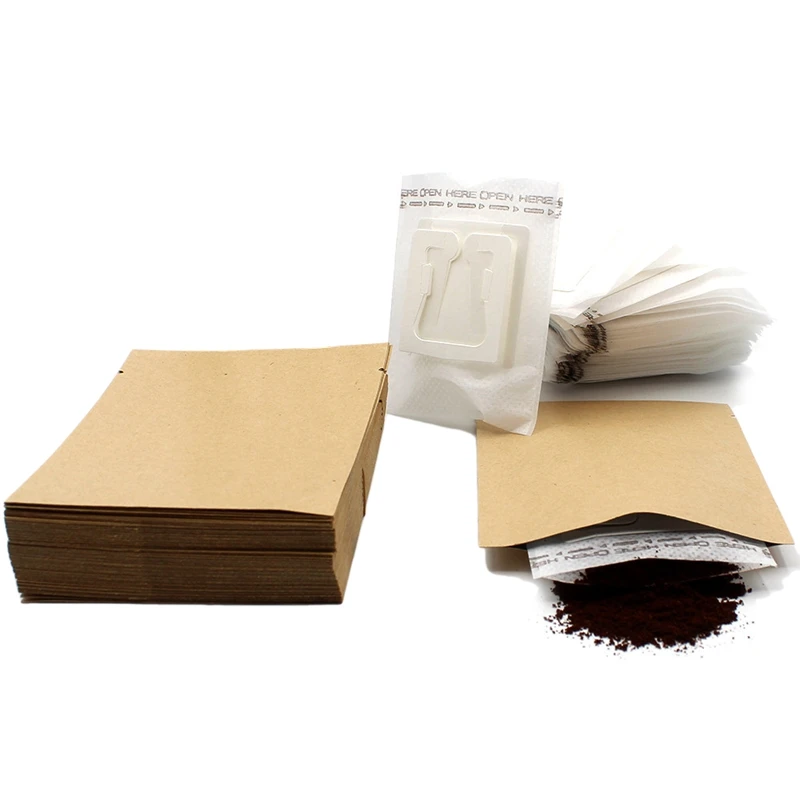 

200 Set Combination Coffee Filter Bags And Kraft Paper Coffee Bag,Portable Office Travel Drip Coffee Filters Tools Set-ABUX