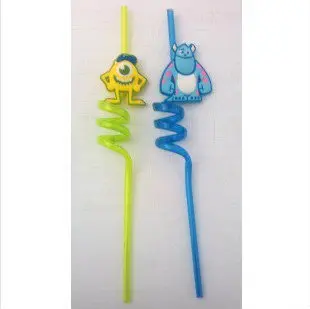

Wholesale Free shipping professional high grade PVC multicolour 26CM cartoon monster suction tubes/tubularis/drinking straws