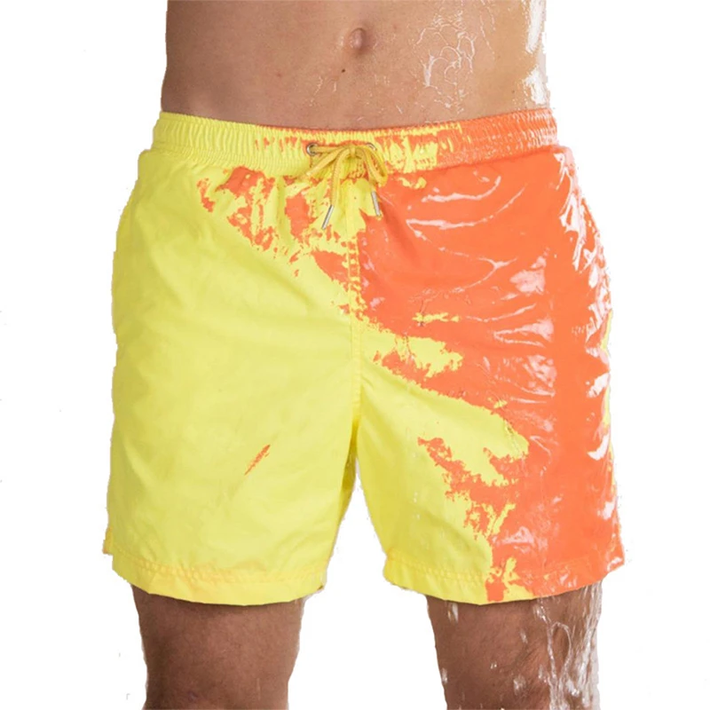 

Magical Change Color Beach Shorts Summer Men Swimming Trunks Swimwear Swimsuit Color Changing Beach Shorts Quick Dry Shorts