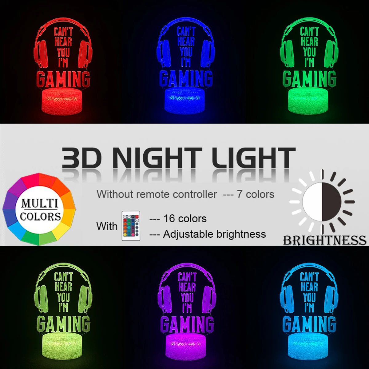 3D LED Gaming Setup RGB Lamp USB Powered Night Light Table For Bedroom Decor Christmas Lights Gaming Room Lamp Decoration