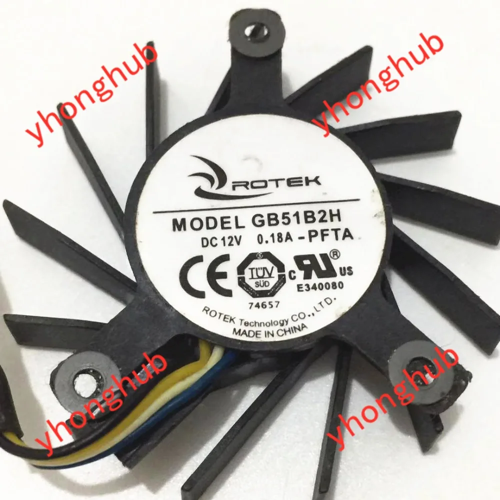 Emacro для ROTEK GB51B2M GB51B2H DC 12V 0.15A 4-проводной Сервер охлаждающий вентилятор