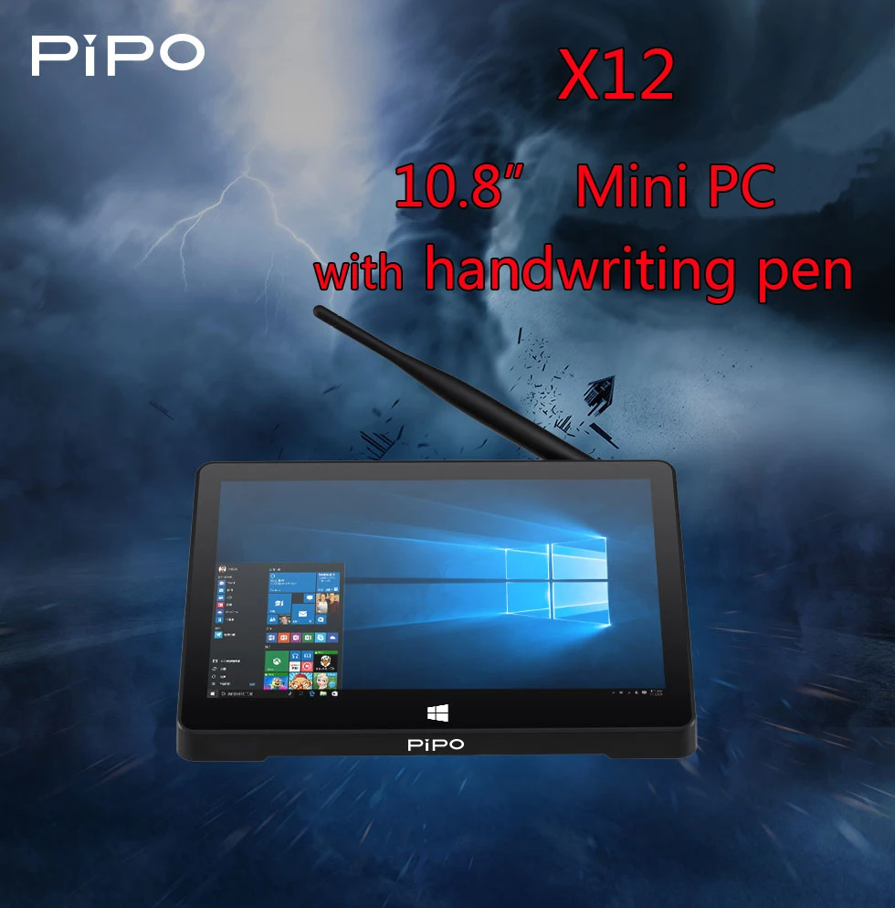 Pipo X12 ТВ приставка 10,8 дюймов IPS1920* 1280 4G ram 64G rom Cherry Trail Z8350 четырехъядерный BT HDMI Win10 Мини ПК почерк RS232 4* USB