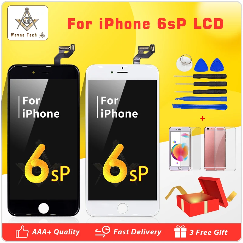 Качественный ЖК дисплей класса AAA без битых пикселей для iPhone 6S Plus с 3D сенсорным