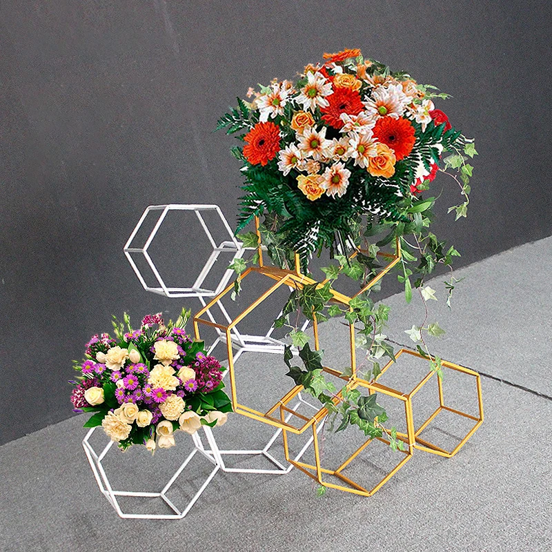 

Wedding props geometric Iron road Wedding Background Arch decoration Stage Decoration Six Sided Set Window Decor Pendant