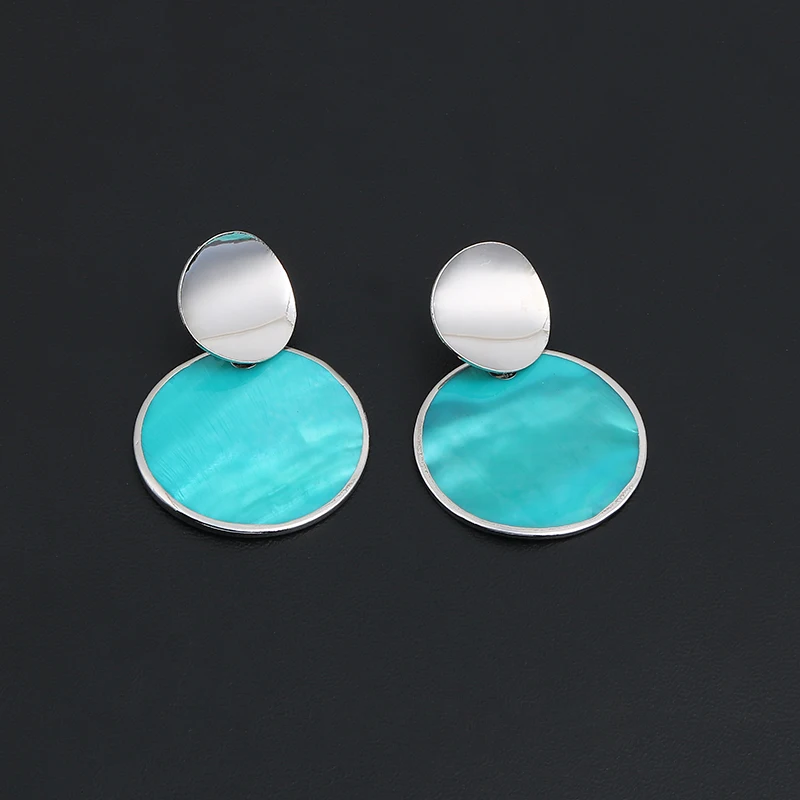 Новинка 2020 модные круглые серьги Клипсы из натуральной ракушки без пирсинга для