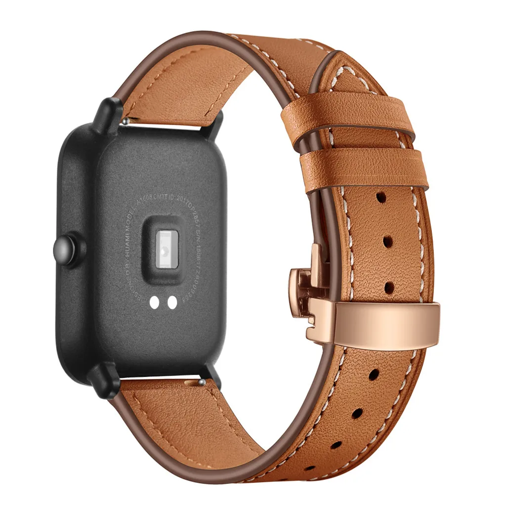 Быстросъемный мягкий Премиум кожаный ремешок сменный ремешок для Huami Amazfit Bip