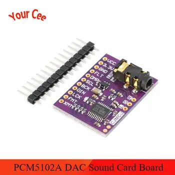 

PCM5102 PCM5102A DAC Sound Card Board pHAT 3.5mm Decoder Stereo Jack 24 Bits Digital Audio Module for Raspberry Pi Beyond