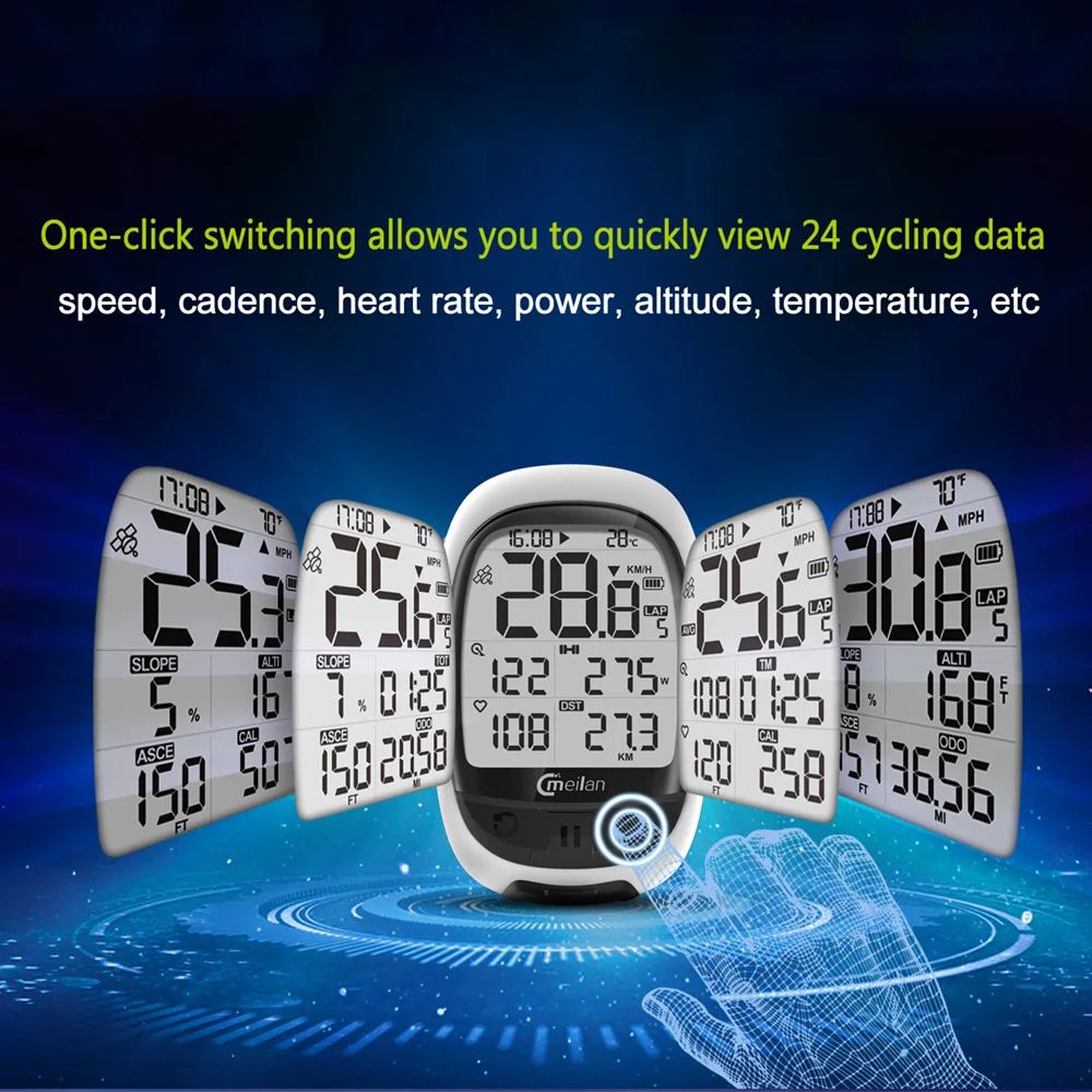 MEILAN M2 GPS для велосипеда компьютер Каденс пульсометр измеритель мощности велосипедный навигационный компьютер