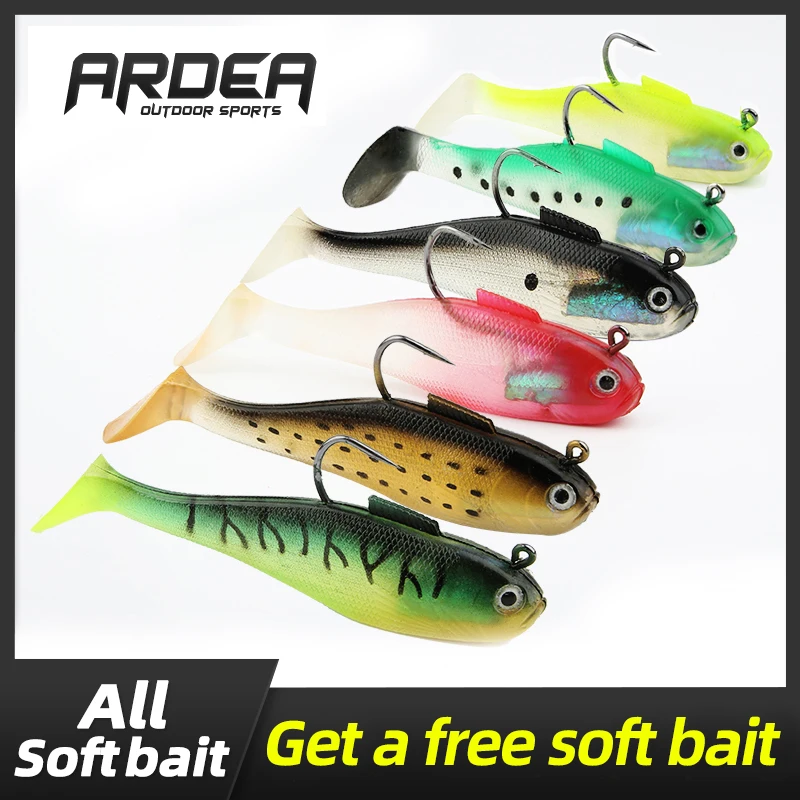 

ARDEA soft fishing lure plastic 140cm 56.5g soft lure with jig head soft tail lure lead lure perch lure pike lure Sinking bait